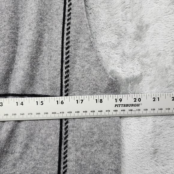 89th + Madison Cardigan Womens M Gray Black Plaid Hooded Open Front Sleeveless - Picture 7 of 9